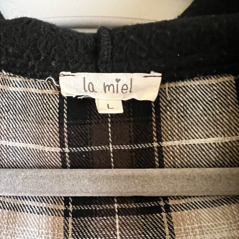 La Miel Black and Brown Plaid Jacket